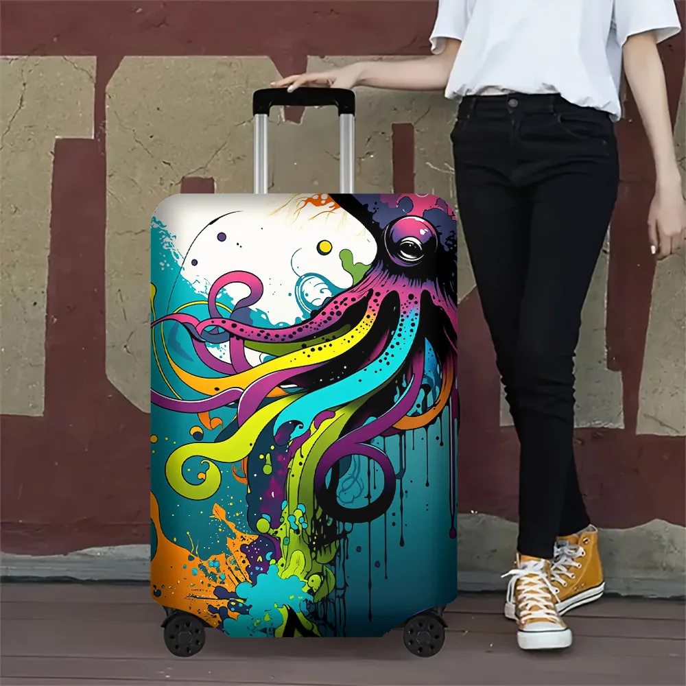 1PC Psychedelic Octopus Print Luggage Cover for luggage sizes 18-32; dust and elastic travel accessories to effectively protect
1PC Psychedelic Octopus Print Luggage Cover for luggage sizes 18-32; dust and elastic travel accessories to effectively protect