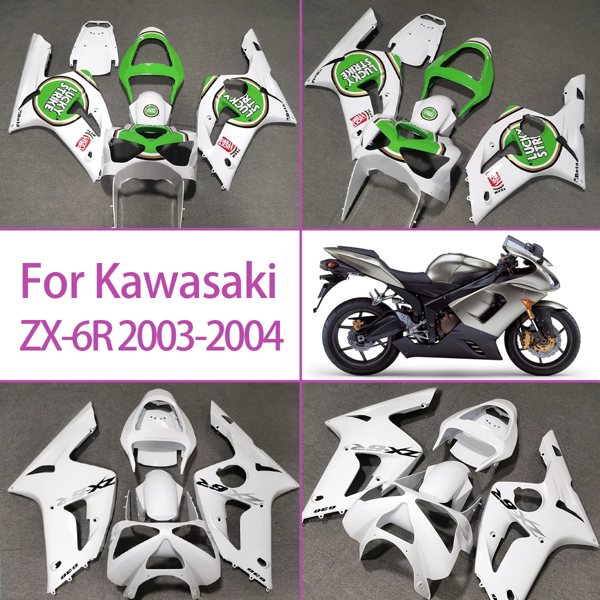 Комплект обтекателей 2003 2004, ZX-6R, АБС-пластик, высококачественные обтекатели для мотоциклов, подходят для 03 04, Kawasaki ZX-6R
Комплект обтекателей 2003 2004, ZX-6R, АБС-пластик, высококачественные обтекатели для мотоциклов, подходят для 03 04, Kawasaki ZX-6R