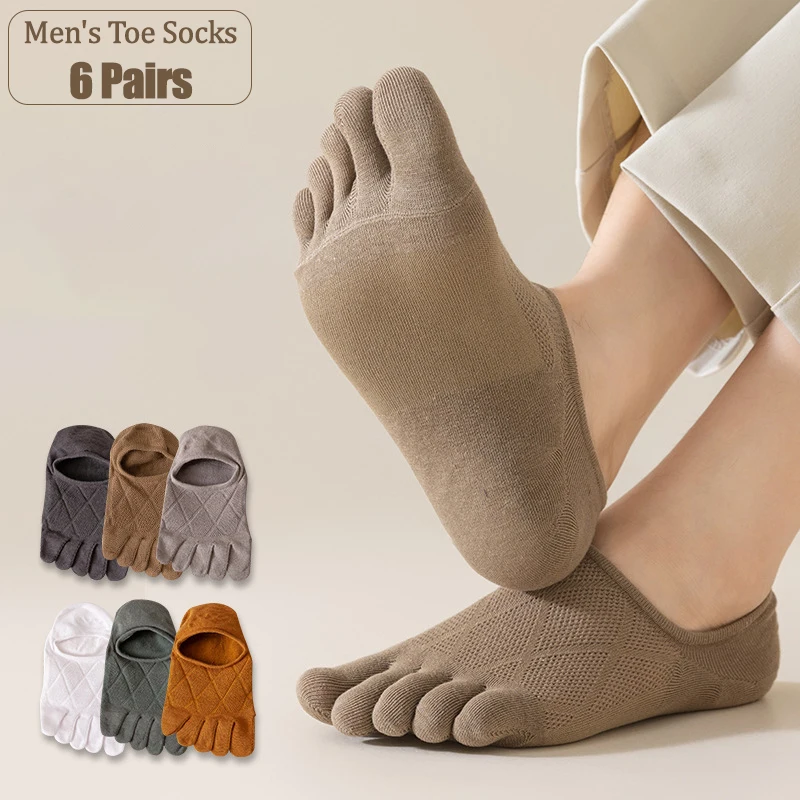 6 Pairs Men Five Finger Socks Thin Mesh Breathable No Show Socks Anti-bacterial Deodorant Non-slip Low Cut Socks For Summer
6 Pairs Men Five Finger Socks Thin Mesh Breathable No Show Socks Anti-bacterial Deodorant Non-slip Low Cut Socks For Summer