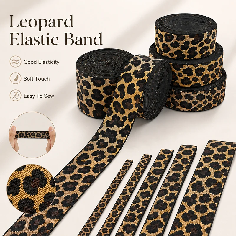 10/20Meters 15-50mm Leopard Jacquard Elastic Band for Yoga Pants Waistband Sportwear Garment Trim Sewing Ribbon Roll Accessory
10/20Meters 15-50mm Leopard Jacquard Elastic Band for Yoga Pants Waistband Sportwear Garment Trim Sewing Ribbon Roll Accessory