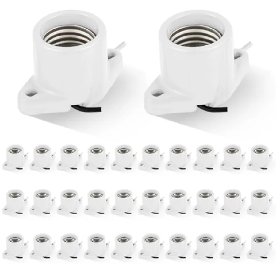 Pcs E Light Socket Porcelain Lamp Holder Socket Medium Keyless Threaded Base with Two Hole Flange Mounting and " Wire Indoor Ga
Pcs E Light Socket Porcelain Lamp Holder Socket Medium Keyless Threaded Base with Two Hole Flange Mounting and " Wire Indoor Ga