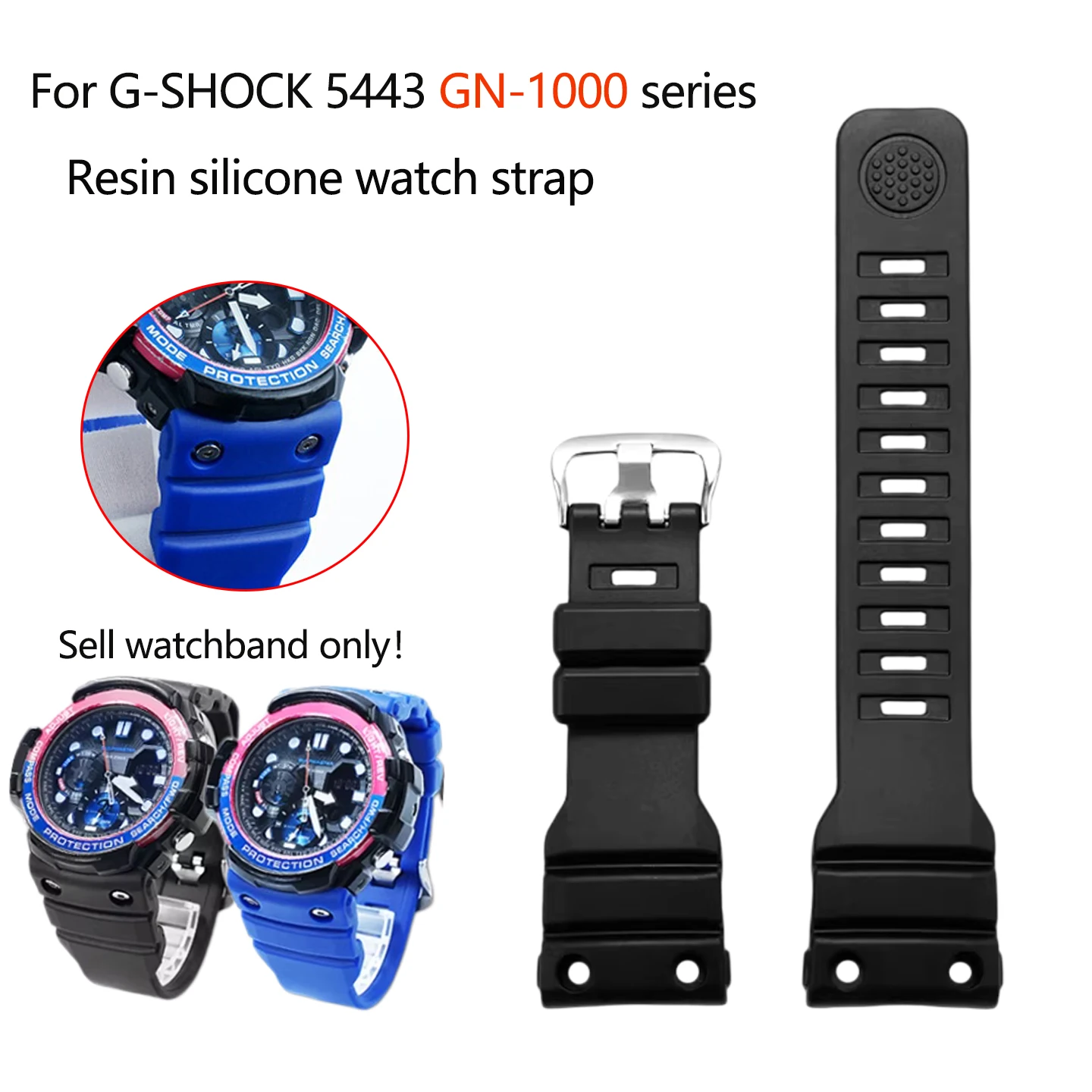 GN-1000 black/blue men's watch band For Casio 5443 Navigation Series Watch GN-1000GB/MB Sports waterproof Resin Silicone Strap
GN-1000 black/blue men's watch band For Casio 5443 Navigation Series Watch GN-1000GB/MB Sports waterproof Resin Silicone Strap