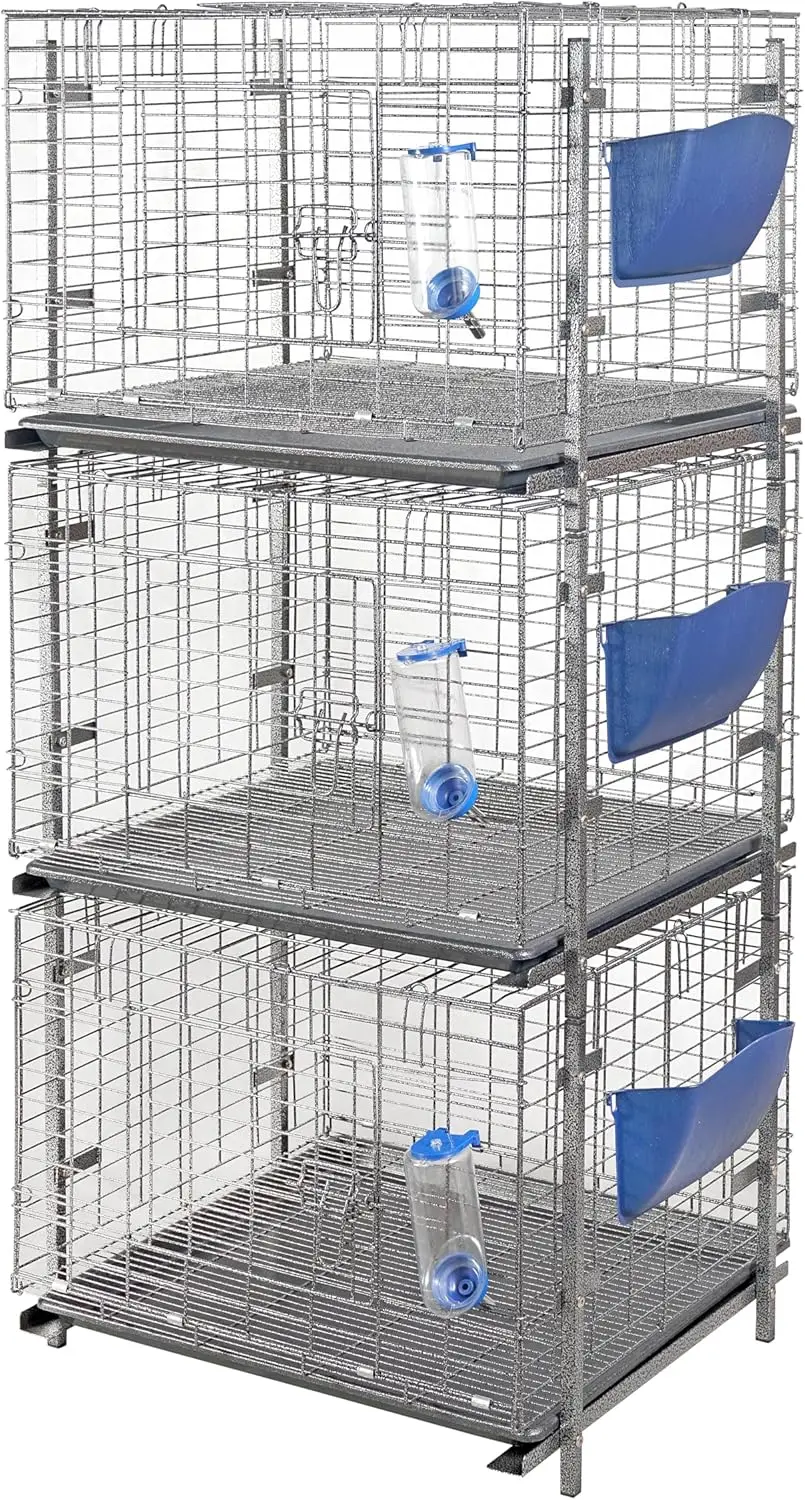 Stackable Rabbit Cage with Feeder and Water Bottle, 24 x 24 x 16 inches, Guinea Pig Ferret Bunny Hutch (3)
Stackable Rabbit Cage with Feeder and Water Bottle, 24 x 24 x 16 inches, Guinea Pig Ferret Bunny Hutch (3)