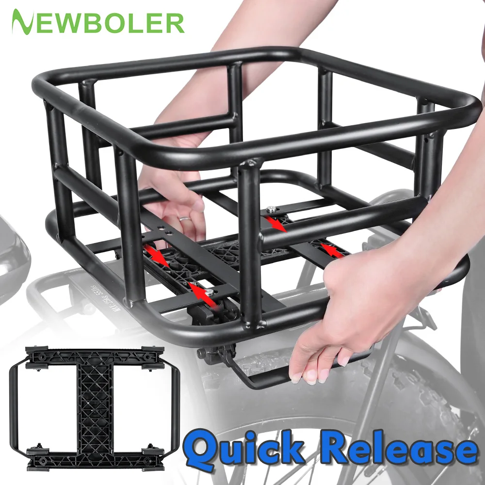 NEWBOLER Quick-Release Bike Rear Seat Basket Large Capacity Cargo Carrier Rustproof Storage Basket For Bicycle
NEWBOLER Quick-Release Bike Rear Seat Basket Large Capacity Cargo Carrier Rustproof Storage Basket For Bicycle