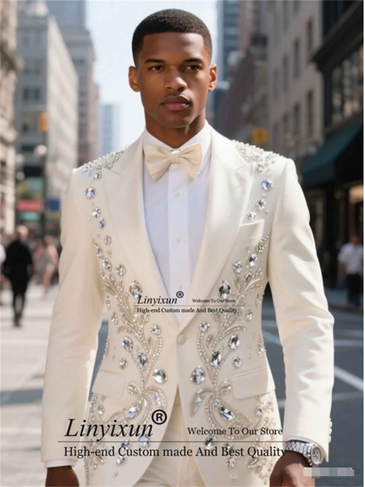 High End Diamond Ornament Men Suit 2 Pieces Sets Groom Male Blazers Customized Wedding Tuxedos Formal Business Ropa hombre
High End Diamond Ornament Men Suit 2 Pieces Sets Groom Male Blazers Customized Wedding Tuxedos Formal Business Ropa hombre