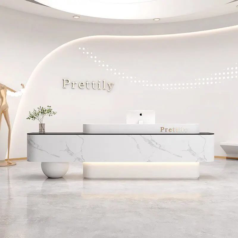 Modern Light Luxury Reception Desks Checkout Elegant Display Stands Reception Desks Counter Service Bureau Office Furniture
Modern Light Luxury Reception Desks Checkout Elegant Display Stands Reception Desks Counter Service Bureau Office Furniture