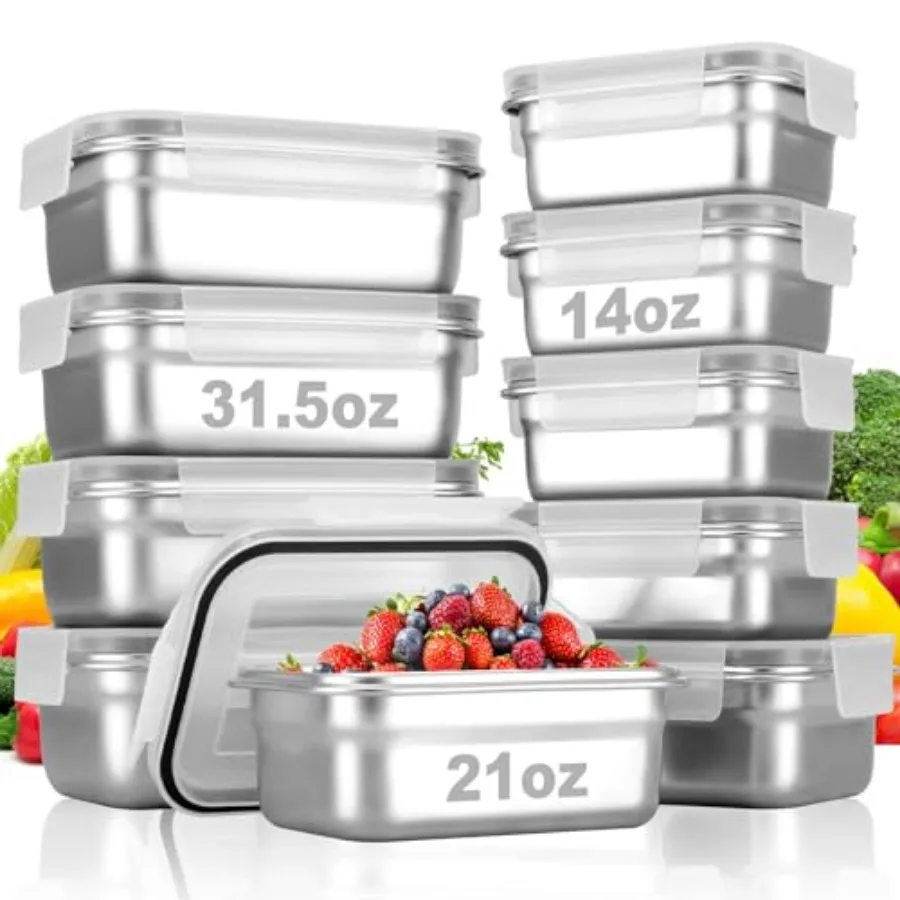 10 PC Square 304 Stainless Steel Food Containers with Lids Airtight Bento Lunch Box Metal Meal Prep Food Containers Reusable St
10 PC Square 304 Stainless Steel Food Containers with Lids Airtight Bento Lunch Box Metal Meal Prep Food Containers Reusable St