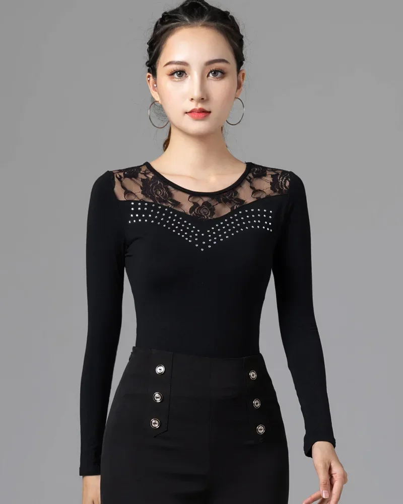 Latin Dance Blouse Female New Adult Gauze Modeng Dance Training Dress Fashion Hot Drill Long Sleeve National Standard Dancing
Latin Dance Blouse Female New Adult Gauze Modeng Dance Training Dress Fashion Hot Drill Long Sleeve National Standard Dancing