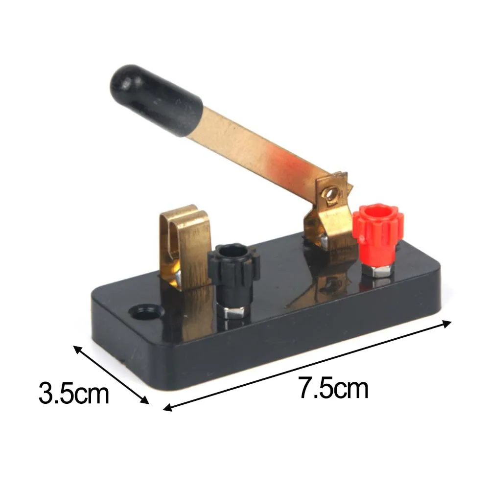 Educational single pole single throw SPST switch for physics lessons with screw terminals ABS copper black 7.5 3.5cm
Educational single pole single throw SPST switch for physics lessons with screw terminals ABS copper black 7.5 3.5cm