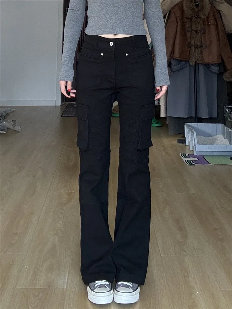 Extended Size High Waist Low Rise Bell Bottom Jeans Women's Slim Fit Elastic Multi Pocket Workwear Floor Length Pants
Extended Size High Waist Low Rise Bell Bottom Jeans Women's Slim Fit Elastic Multi Pocket Workwear Floor Length Pants