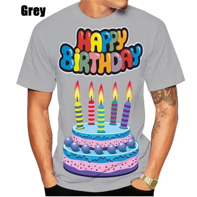 3D printed Happy Birthday cake pattern T-shirt for men and women, short sleeved round neck, men's plus size casual T-shirt, top
3D printed Happy Birthday cake pattern T-shirt for men and women, short sleeved round neck, men's plus size casual T-shirt, top