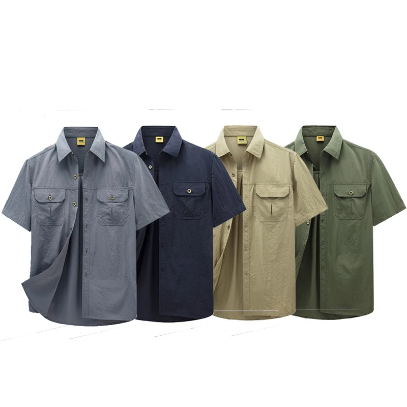 Summer Men's Tactical Short Sleeved Pocket Shirt Slim Casual Top Camping Fishing Hunting Mountaineering Shirt Sportswear
Summer Men's Tactical Short Sleeved Pocket Shirt Slim Casual Top Camping Fishing Hunting Mountaineering Shirt Sportswear