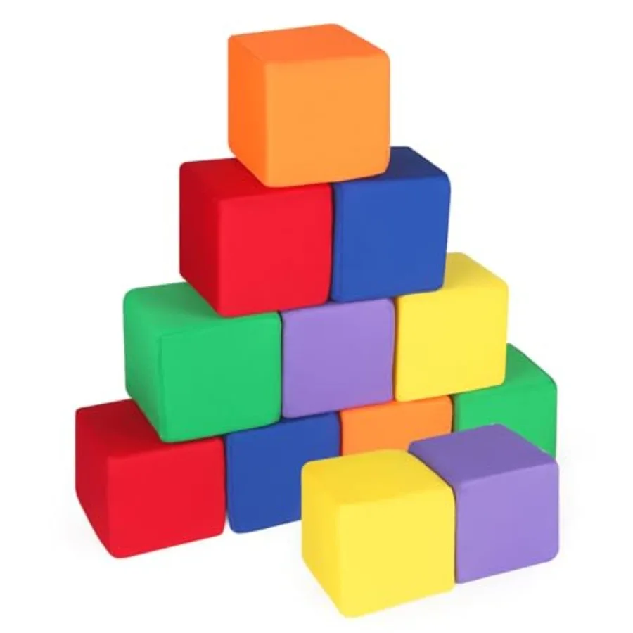 Foam Blocks for Toddlers 1-3, 12 PCS 5.5 inch Foam Soft Cubes for,Colourful Building Blocks, Stacking Block Sets, Throwing Toys
Foam Blocks for Toddlers 1-3, 12 PCS 5.5 inch Foam Soft Cubes for,Colourful Building Blocks, Stacking Block Sets, Throwing Toys