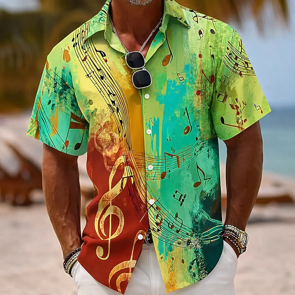 Men's Musical Notes 3D Print Short Sleeve Shirt, Vintage Turndown Collar Button Up Shirt,Daily Music Festival Outfits for Summer
Men's Musical Notes 3D Print Short Sleeve Shirt, Vintage Turndown Collar Button Up Shirt,Daily Music Festival Outfits for Summer