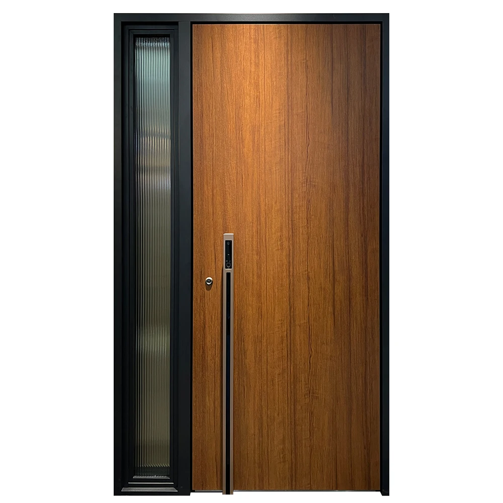 New Swing Entry Front Exterior Security Stainless Steel Door Water-Proof Wooden Grain Glass With Aluminum For Houses
New Swing Entry Front Exterior Security Stainless Steel Door Water-Proof Wooden Grain Glass With Aluminum For Houses