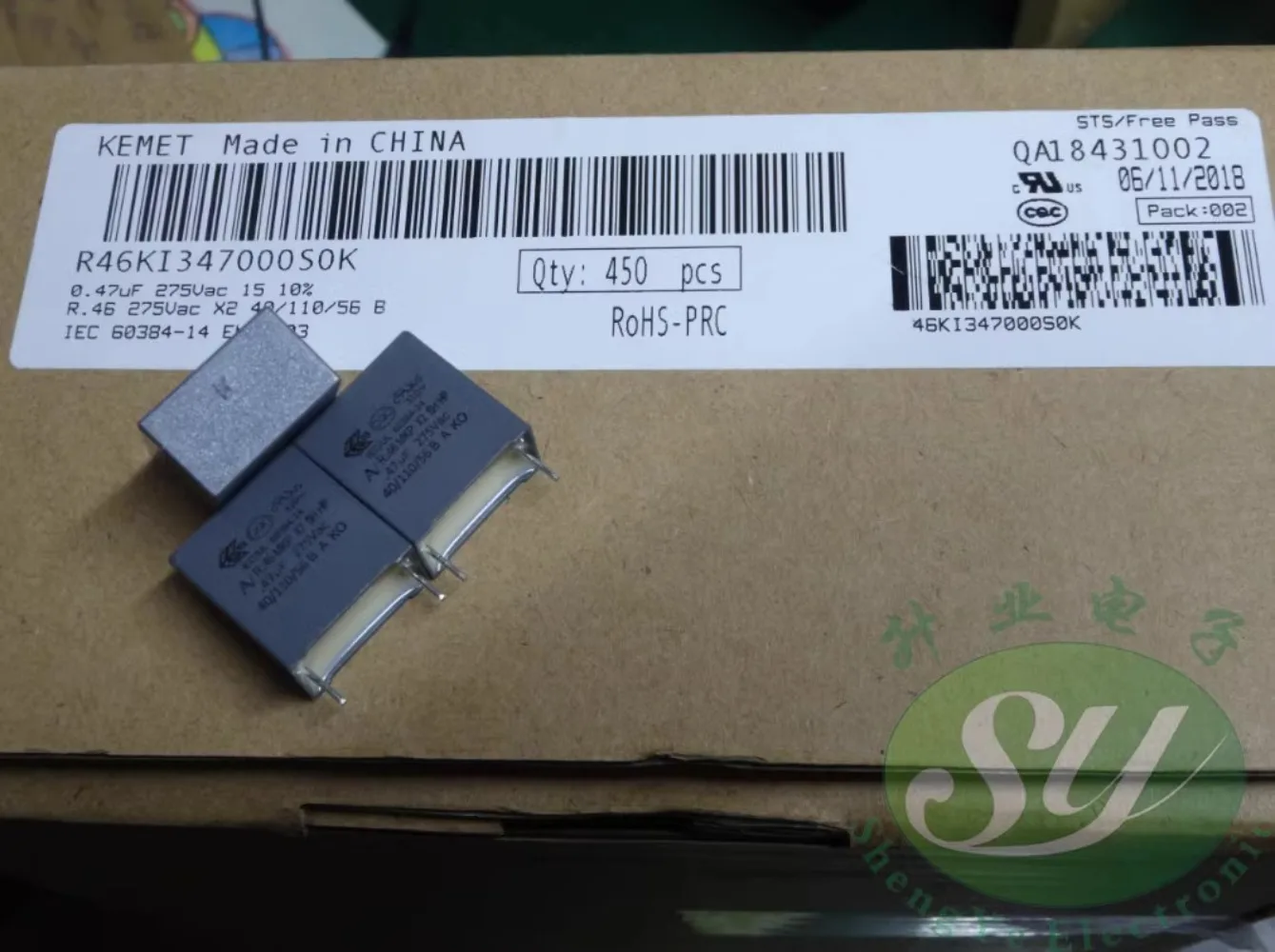 10PCS AV R46KI347000S 0.47uf/275VAC 470nf u47 474 New 15mm film capacitor 10%
10PCS AV R46KI347000S 0.47uf/275VAC 470nf u47 474 New 15mm film capacitor 10%