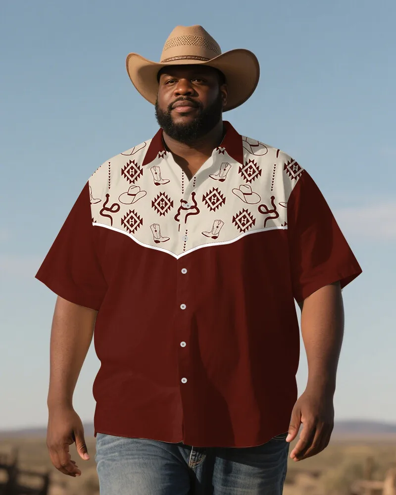 S-9XL Plus Size Men's Western Cowboy Print Short Sleeve Shirt, Casual Button Up for Cowboy, Party & Daily Wear
S-9XL Plus Size Men's Western Cowboy Print Short Sleeve Shirt, Casual Button Up for Cowboy, Party & Daily Wear