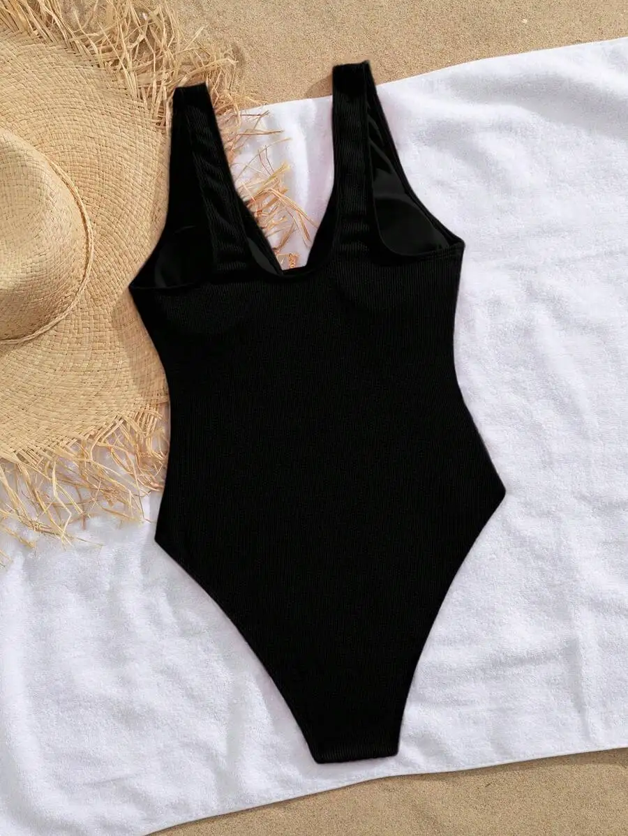 One Piece Swimsuit For Women With Cross Over Circle Cut Tummy Control Solid Black
One Piece Swimsuit For Women With Cross Over Circle Cut Tummy Control Solid Black