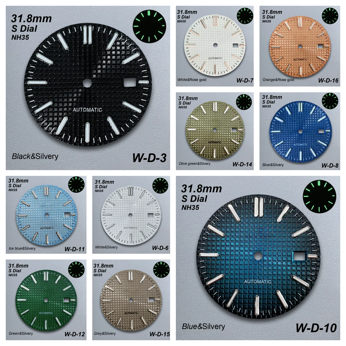 31.8mm Oak S Logo Dial Suitable For NH35/NH36 Japanese Movement GreenLuminous Gradient Quality Watches Modified Accessories
31.8mm Oak S Logo Dial Suitable For NH35/NH36 Japanese Movement GreenLuminous Gradient Quality Watches Modified Accessories