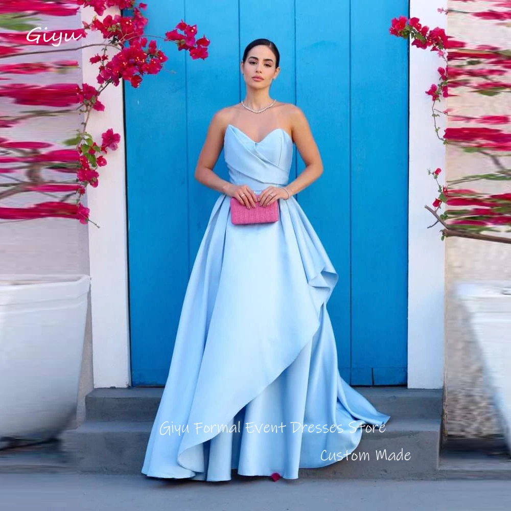 Giyu Elegant Light Blue Evening Dresses Women Sweetheart Soft Satin Prom Gowns Formal Party Dress Wedding Party Dress Vestidos
Giyu Elegant Light Blue Evening Dresses Women Sweetheart Soft Satin Prom Gowns Formal Party Dress Wedding Party Dress Vestidos
