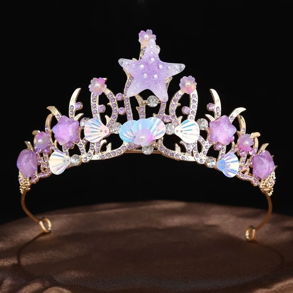 Sparkling Stars Crystal Shell Mermaid Sea Star Crown Tiara Headband Hair Accessories Handmade Rhinestone Hair Hoop
Sparkling Stars Crystal Shell Mermaid Sea Star Crown Tiara Headband Hair Accessories Handmade Rhinestone Hair Hoop