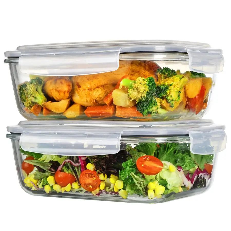 2Pack 2260ml 76.4oz Large Glass Storage Containers with Lids, Meal Prep Food Container Set with Snap Airtight Lid for Baking, Mi
2Pack 2260ml 76.4oz Large Glass Storage Containers with Lids, Meal Prep Food Container Set with Snap Airtight Lid for Baking, Mi