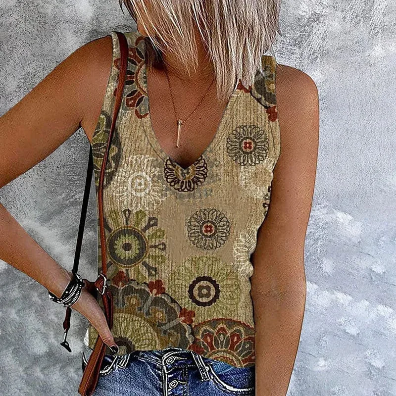 Retro monotonous 3D printed minimalist V-neck design tank top for women's outerwear loose fitting tank top WN12
Retro monotonous 3D printed minimalist V-neck design tank top for women's outerwear loose fitting tank top WN12