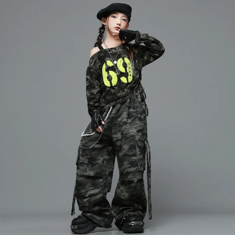 Girls Camouflage Jazz Hip Hop Dance Costume Set Fashion Street Dance Outfit For Girl Group Stage Performance & Daily Practice
Girls Camouflage Jazz Hip Hop Dance Costume Set Fashion Street Dance Outfit For Girl Group Stage Performance & Daily Practice