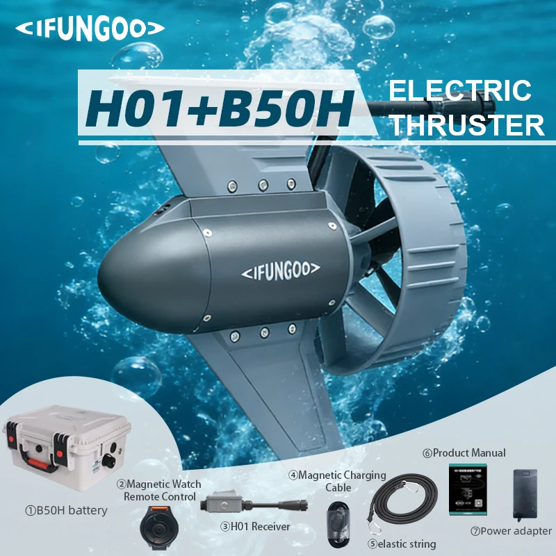 H01 2000W Long Range SUP Motor Kit | 35kg Thrust 220Min Runtime | B50H 50Ah PVC Electric Fin Thruster | IP68 Waterproof
H01 2000W Long Range SUP Motor Kit | 35kg Thrust 220Min Runtime | B50H 50Ah PVC Electric Fin Thruster | IP68 Waterproof