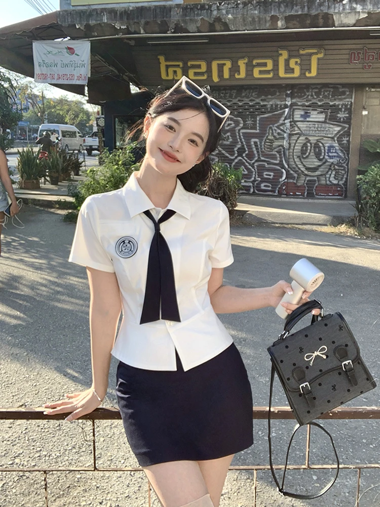 Tokyo Seasonal Record JK School Supply Embroidered Slim Fit Women's Shirt Summer Harvest Waist Cinched Shirt Korean Spicy Gir...
Tokyo Seasonal Record JK School Supply Embroidered Slim Fit Women's Shirt Summer Harvest Waist Cinched Shirt Korean Spicy Gir...