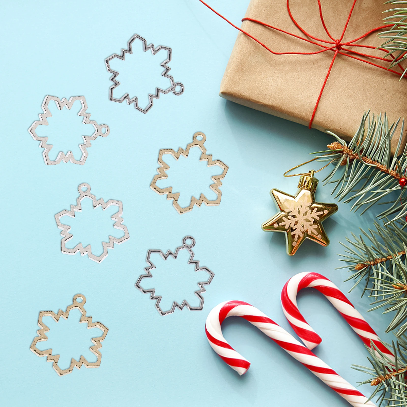 30pcs Snowflake Pendant Hollow Mold Frames For Resin Diy Epoxy Jewelry Making Christmas Charms Craft Projects Open Bezel
30pcs Snowflake Pendant Hollow Mold Frames For Resin Diy Epoxy Jewelry Making Christmas Charms Craft Projects Open Bezel