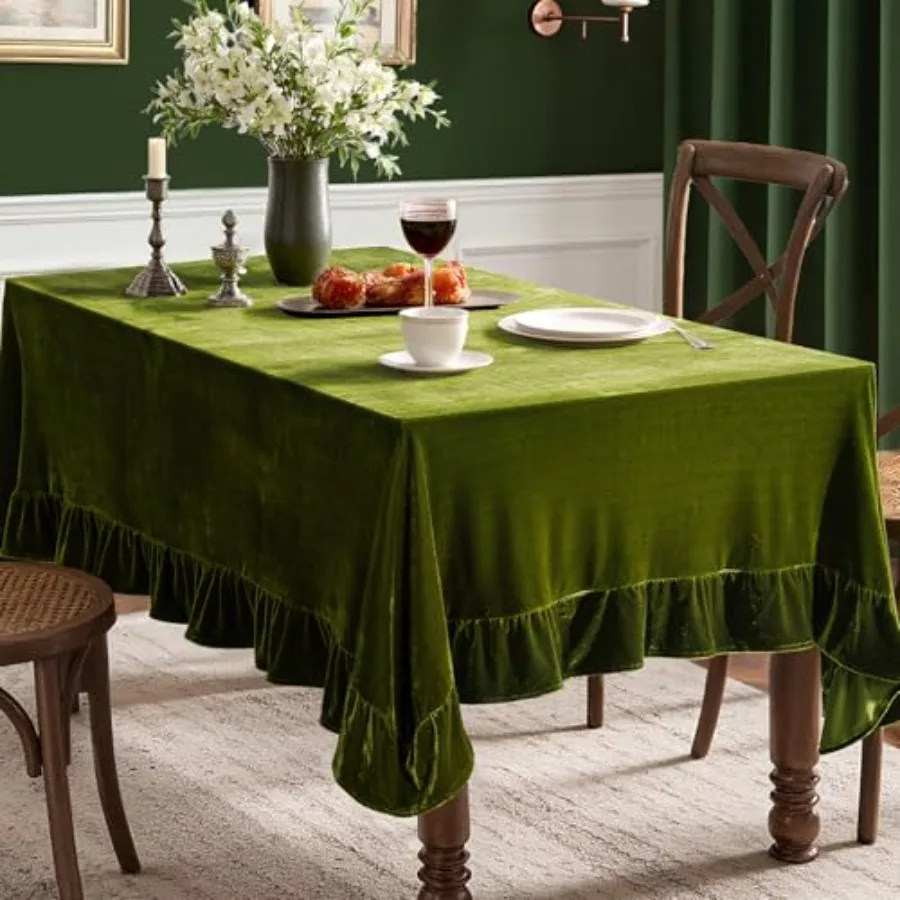 Ruffle Table Cloth Luxurious Vintage Boho Velvet Rectangle Tablecloth Thick Wrinkle-Resistant Washable Oblong Table Cover for P
Ruffle Table Cloth Luxurious Vintage Boho Velvet Rectangle Tablecloth Thick Wrinkle-Resistant Washable Oblong Table Cover for P