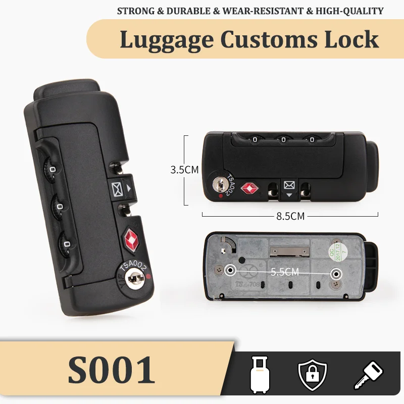 Suitable For S001 Original Baggage Customs Lock Luggage Accessories Combination Lock Simple Portability Anti-theft Security
Suitable For S001 Original Baggage Customs Lock Luggage Accessories Combination Lock Simple Portability Anti-theft Security