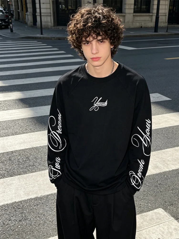 Y2k American trendy cool round neck long sleeved letter printed T-shirt for men and women, loose casual fashion color blocked
Y2k American trendy cool round neck long sleeved letter printed T-shirt for men and women, loose casual fashion color blocked