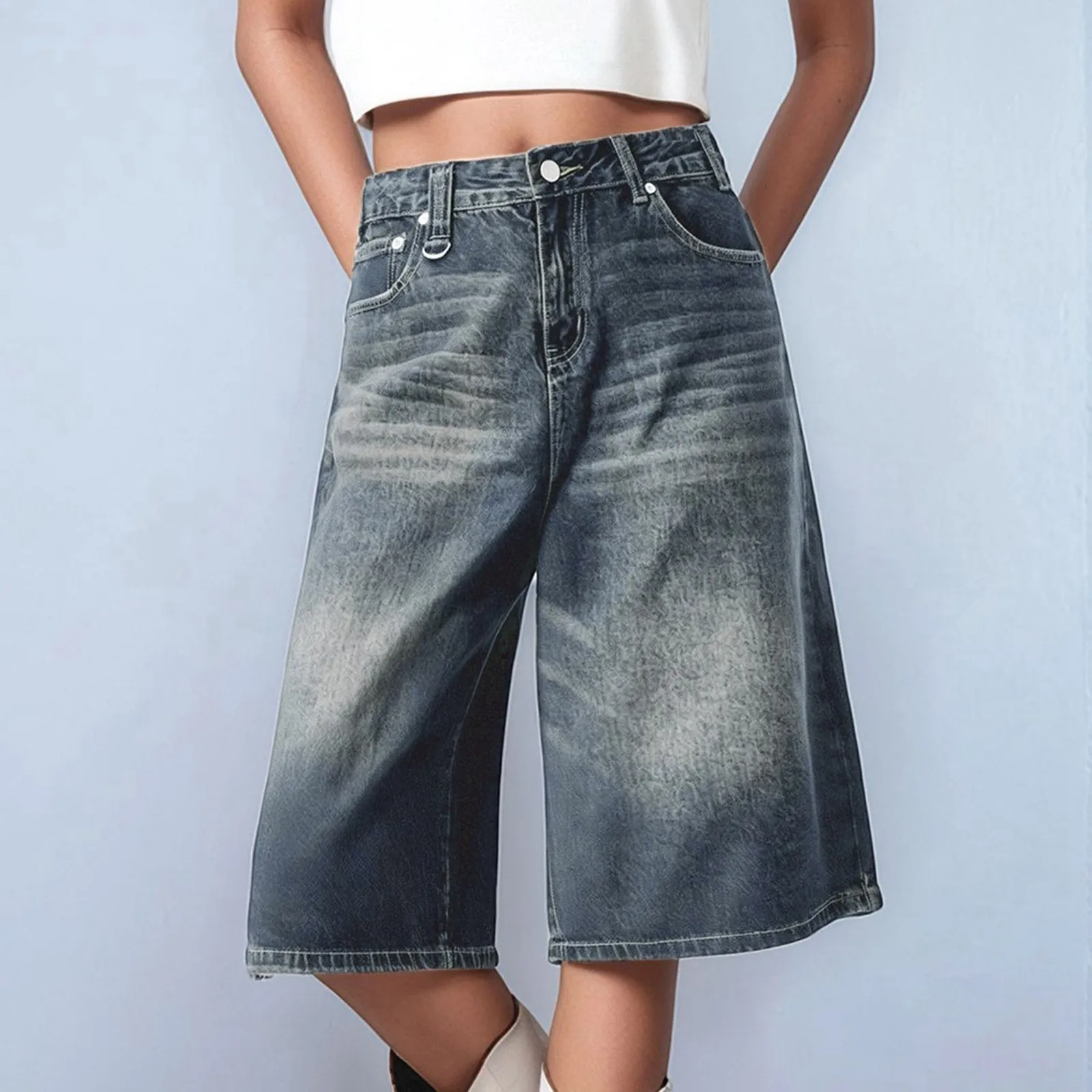 2025 Women Y2k Vintage Denim Shorts Wide Leg Jean Cropped Shorts Baggy Knee Length Summer Jean Shorts Street Style Jeans
2025 Women Y2k Vintage Denim Shorts Wide Leg Jean Cropped Shorts Baggy Knee Length Summer Jean Shorts Street Style Jeans