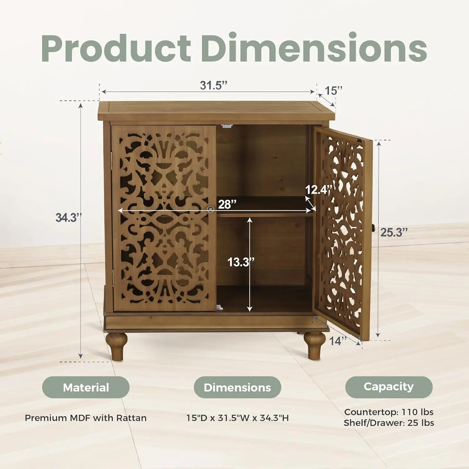 Accent Cabinet with Doors Credenza Small Buffet Cabinet, 2 Door Storage Cabinet
Accent Cabinet with Doors Credenza Small Buffet Cabinet, 2 Door Storage Cabinet