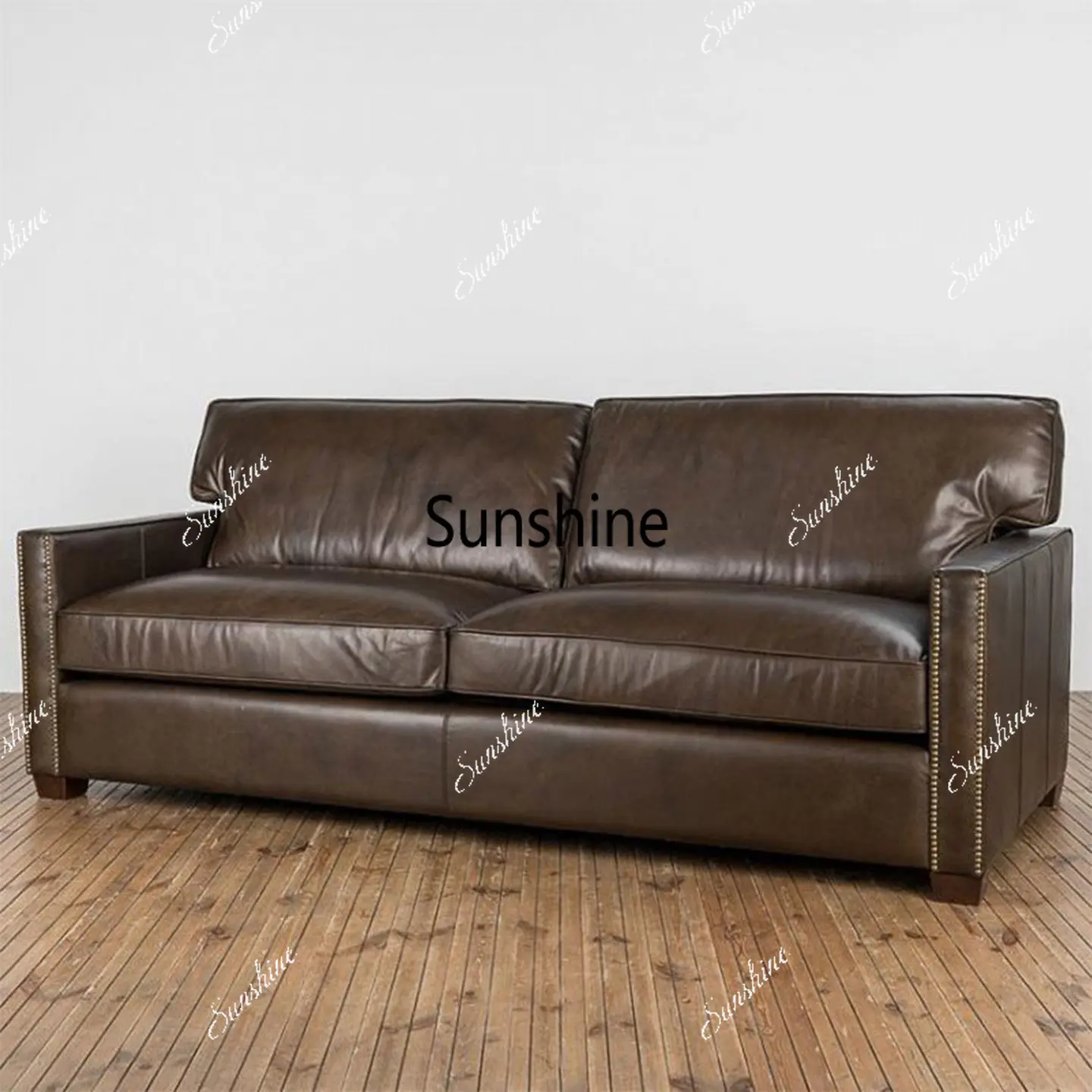 American retro leather sofa three-person oil wax leather
American retro leather sofa three-person oil wax leather