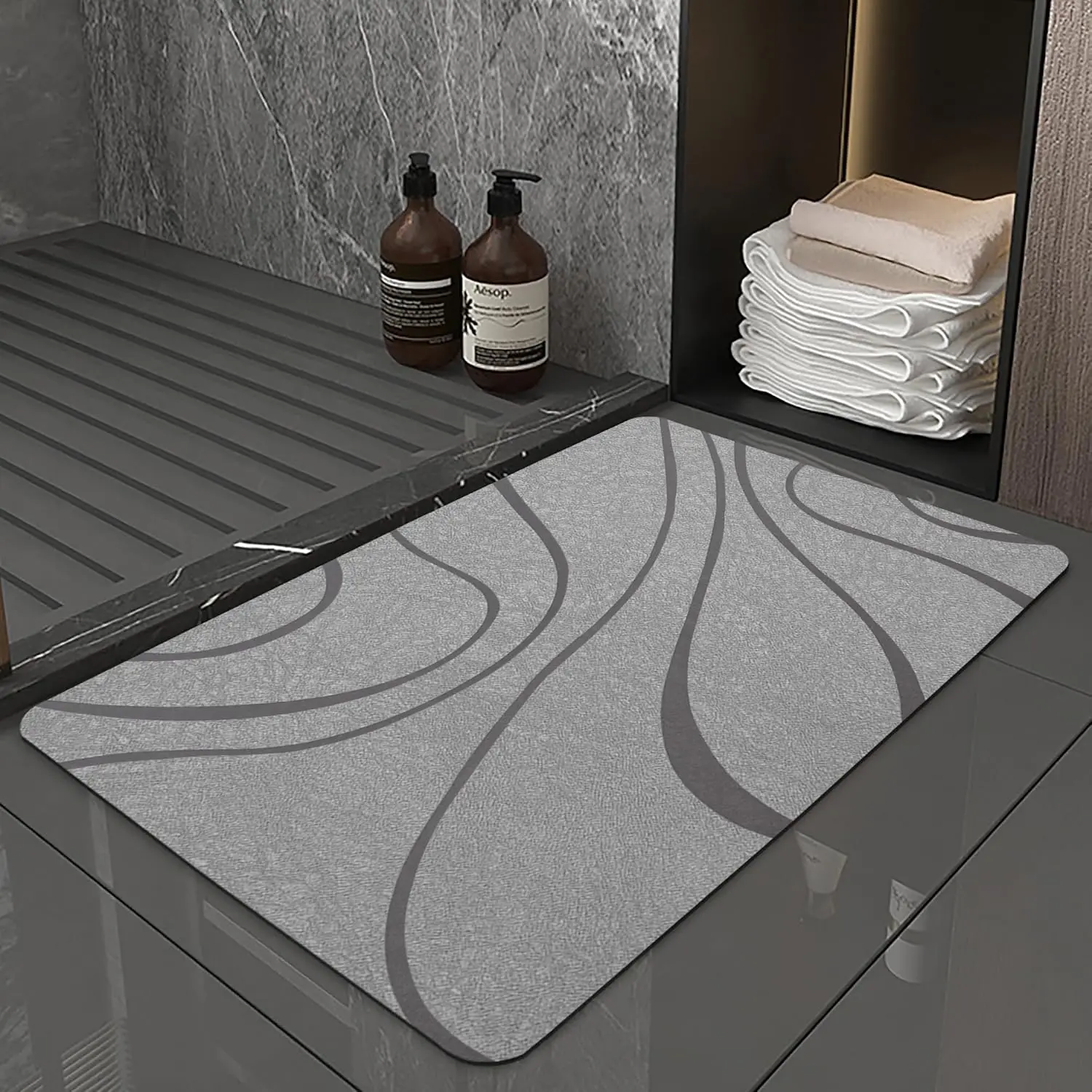 Super Absorbent Bath Mat - Non Slip Fast Drying Shower Rug for Bathroom Floor, 16.9"x27.2", Gray
Super Absorbent Bath Mat - Non Slip Fast Drying Shower Rug for Bathroom Floor, 16.9"x27.2", Gray