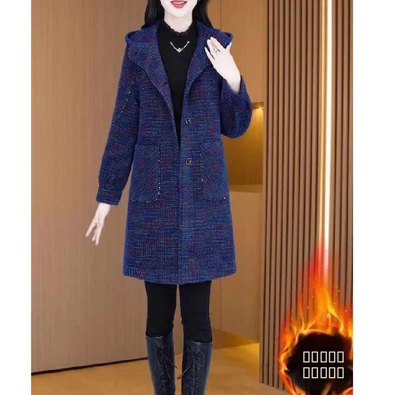 Женское шерстяное пальто 2024: Новинка осенне-зимнего сезона, утепленное флисом, стройнящее, скрывающее недостатки фигуры, модное твидовое пальто
Женское шерстяное пальто 2024: Новинка осенне-зимнего сезона, утепленное флисом, стройнящее, скрывающее недостатки фигуры, модное твидовое пальто