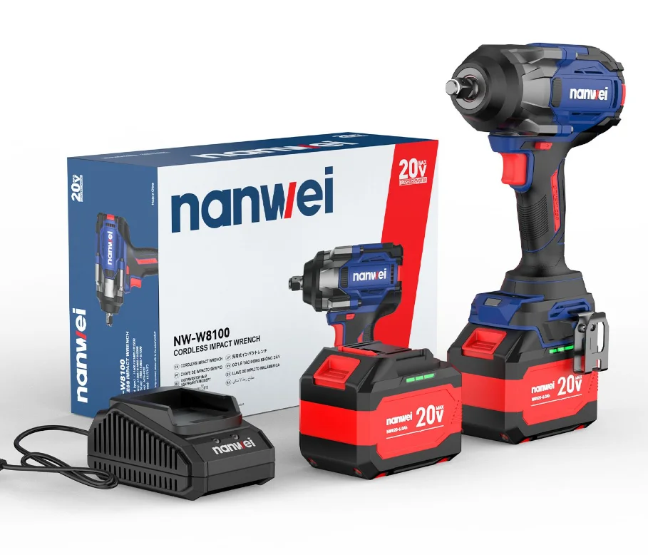 NANWEI High Torque 1000N.m Cordless Impact Wrench 1/2" Heavy Duty Impact Wrench Kit Factory Wholesale
NANWEI High Torque 1000N.m Cordless Impact Wrench 1/2" Heavy Duty Impact Wrench Kit Factory Wholesale