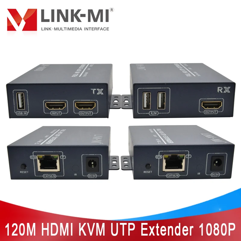 LINK-MI 120m HDMI USB KVM Extender Over Cat5/6 Cable with HDMI loop out 1080P Transmitter Receiver
LINK-MI 120m HDMI USB KVM Extender Over Cat5/6 Cable with HDMI loop out 1080P Transmitter Receiver