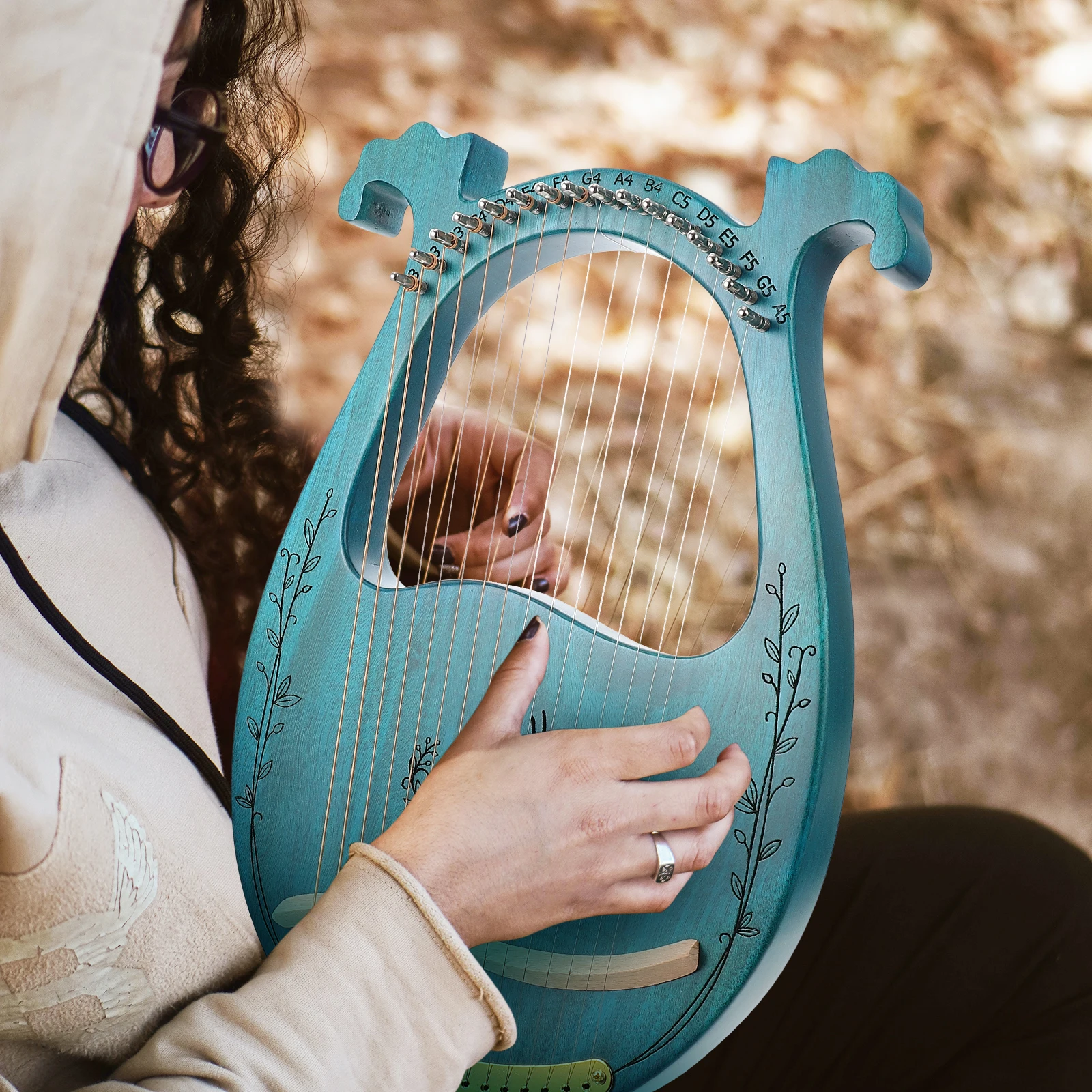 Harp Toys with Tuning Wrench Retro Ancient Style Lyre Handheld Musical Instrument Wood 
Harp Toys with Tuning Wrench Retro Ancient Style Lyre Handheld Musical Instrument Wood