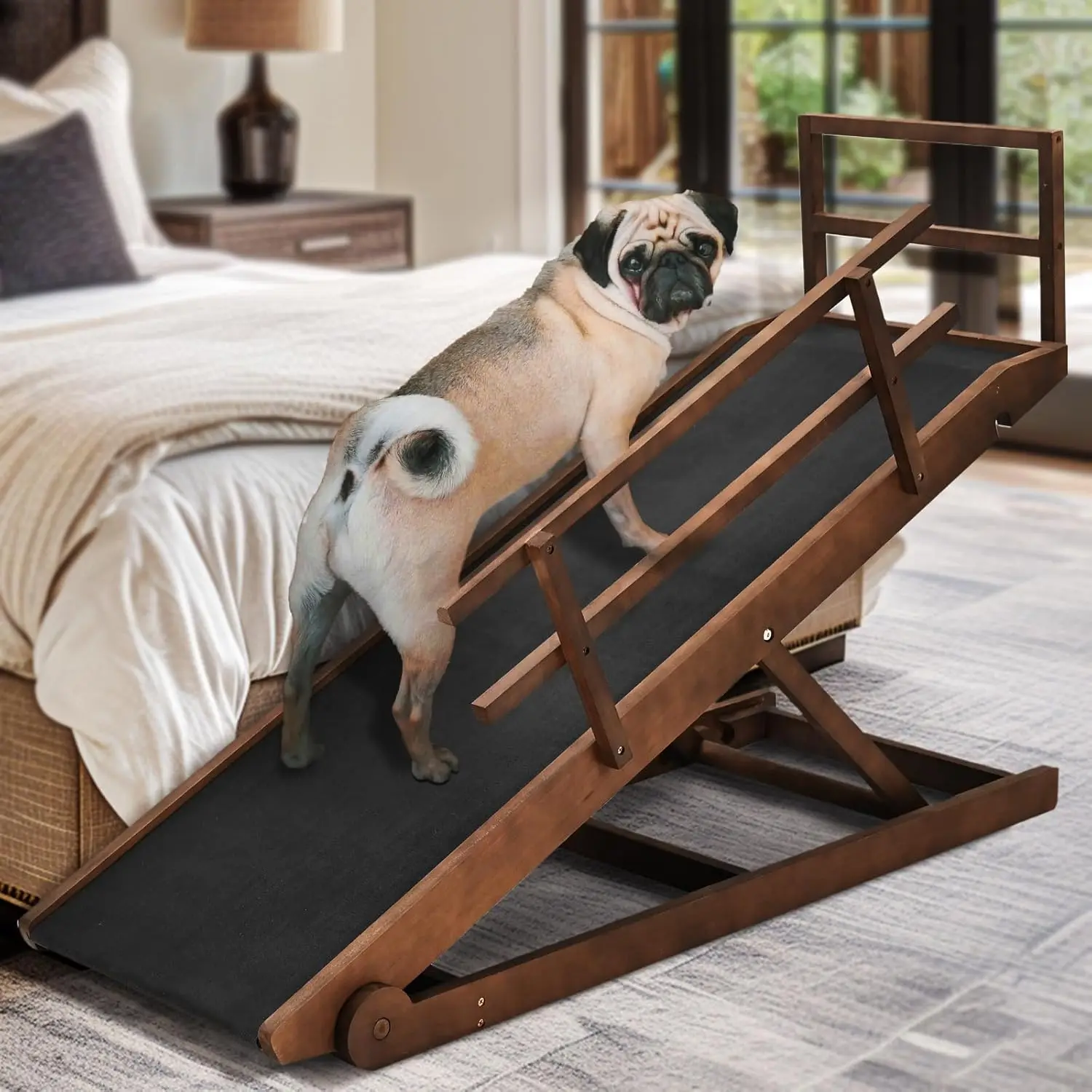 Dog Ramp for Bed, Adjustable Pet Ramps for Dog to Get on Bed, Non-Slip Rubber Surface - Folding Wooden Dog Ramp for Sm
Dog Ramp for Bed, Adjustable Pet Ramps for Dog to Get on Bed, Non-Slip Rubber Surface - Folding Wooden Dog Ramp for Sm