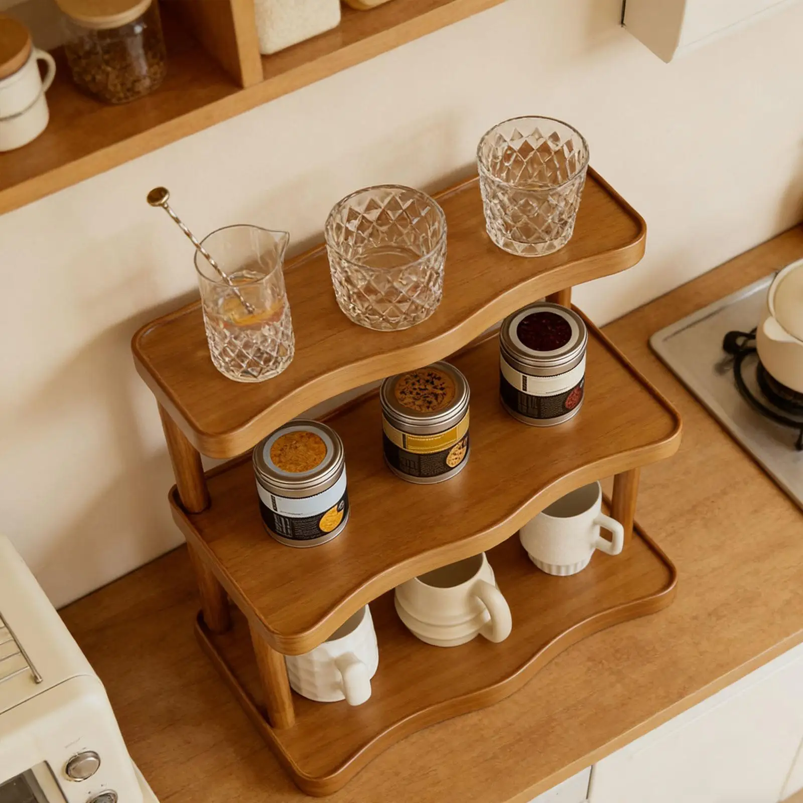 Display Riser Shelf Cup Holder 3 Tier Easy to Clean Gift Wooden Wooden Perfume Stand for Crafts Cosmetic Items Candles Office
Display Riser Shelf Cup Holder 3 Tier Easy to Clean Gift Wooden Wooden Perfume Stand for Crafts Cosmetic Items Candles Office