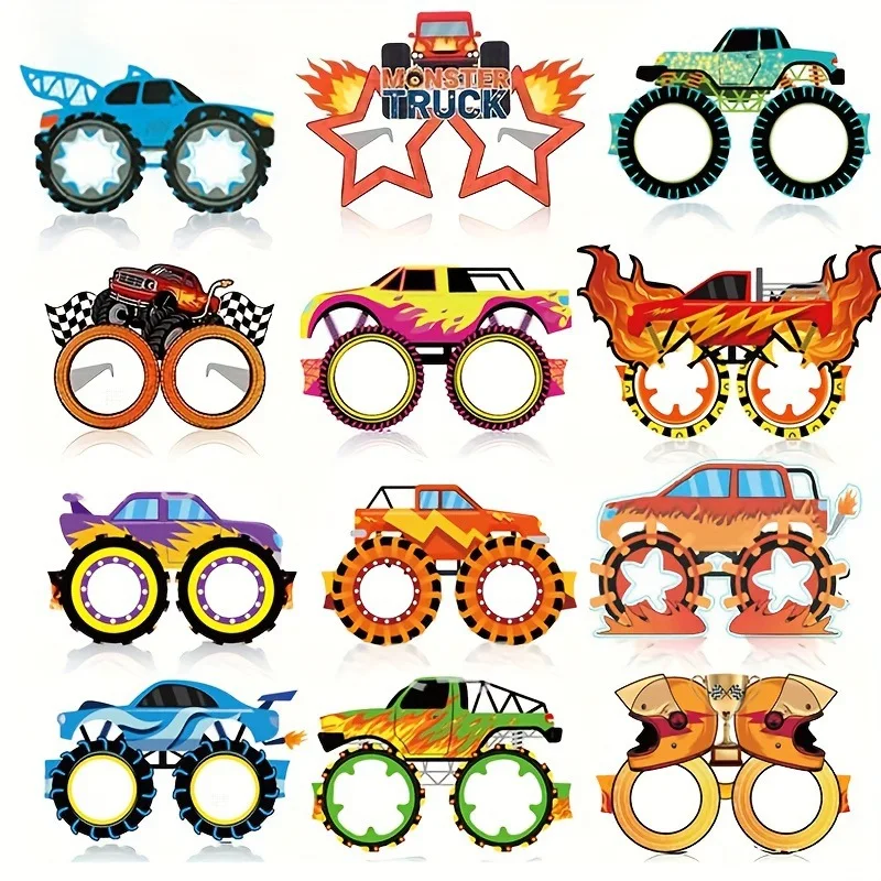 Monster Truck Paper Glasses, 12 Pairs Novelty Funny Eyeglasses, Monster Truck Party Favors Photo Booth Props for Birthday Party
Monster Truck Paper Glasses, 12 Pairs Novelty Funny Eyeglasses, Monster Truck Party Favors Photo Booth Props for Birthday Party