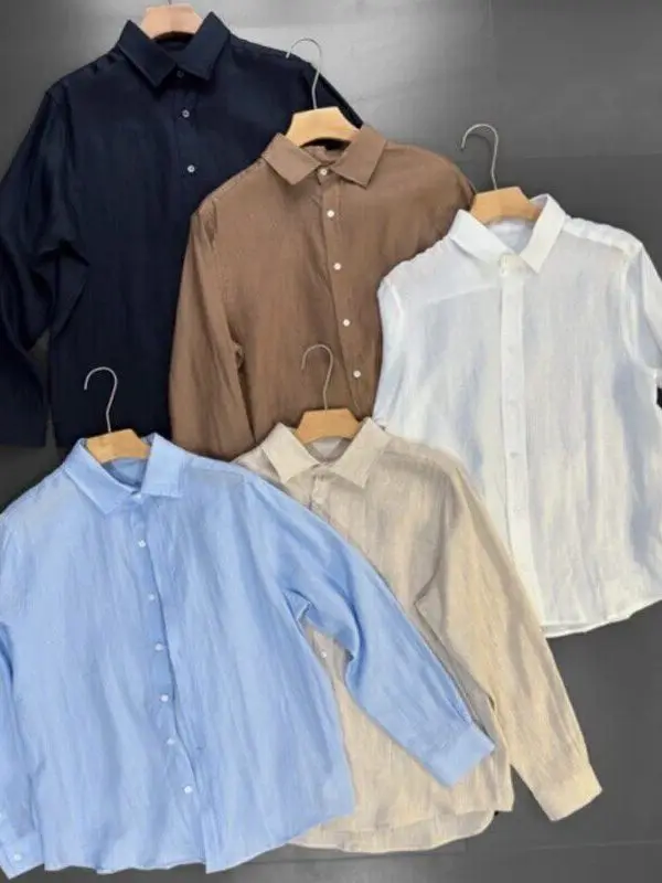 Linen Shirt Casual Thin Long Sleeve Breathable Summer Citywalk Male Fashion Loose Fit Pure Color Button up Holiday Wear
Linen Shirt Casual Thin Long Sleeve Breathable Summer Citywalk Male Fashion Loose Fit Pure Color Button up Holiday Wear