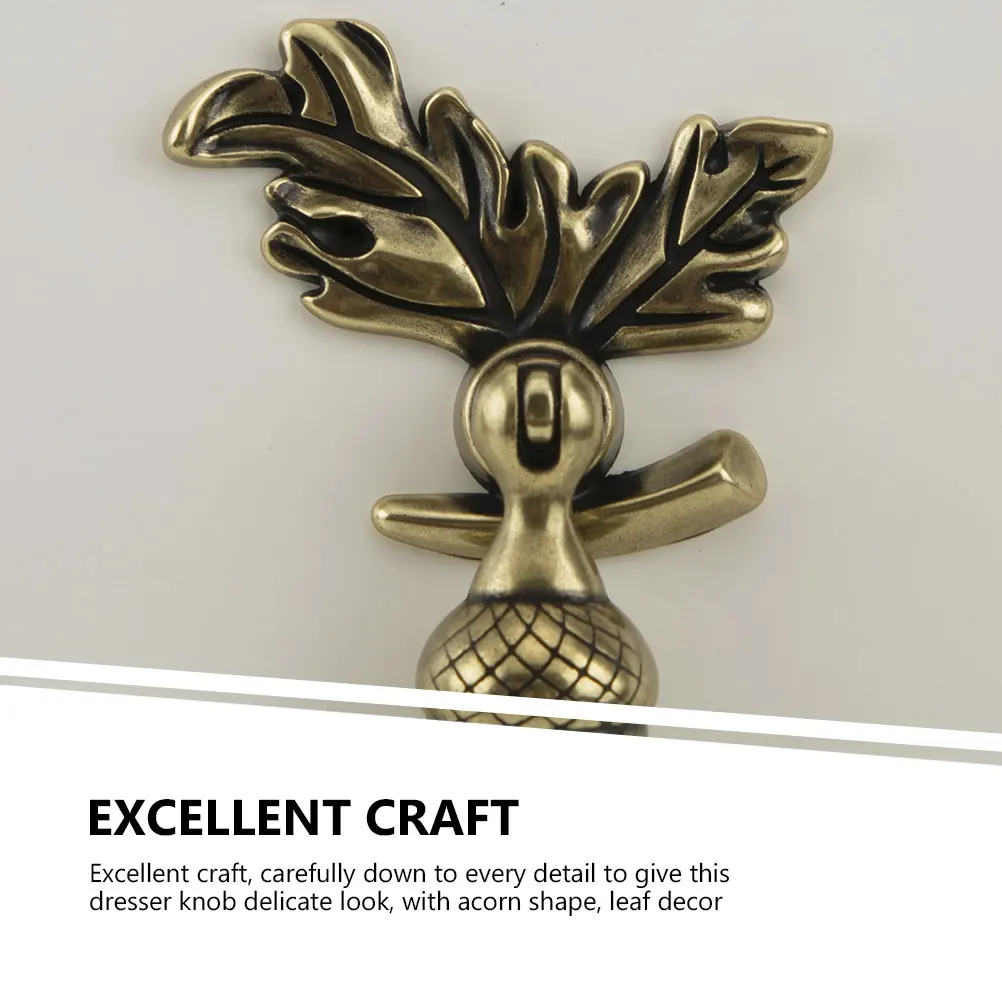 Single Hole Cabinet Knob Retro Vintage Dresser Handle Acorn Shape Leaf Decor Metal Drawer Knob Sturdy Durable Easy for Wardrobe
Single Hole Cabinet Knob Retro Vintage Dresser Handle Acorn Shape Leaf Decor Metal Drawer Knob Sturdy Durable Easy for Wardrobe