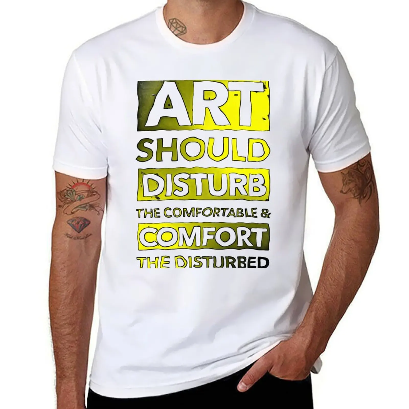ART SHOULD DISTURB THE COMFORTABLE AND COMFORT THE DISTURB T-Shirt anime t shirts for man funny t shirts dark humor
ART SHOULD DISTURB THE COMFORTABLE AND COMFORT THE DISTURB T-Shirt anime t shirts for man funny t shirts dark humor