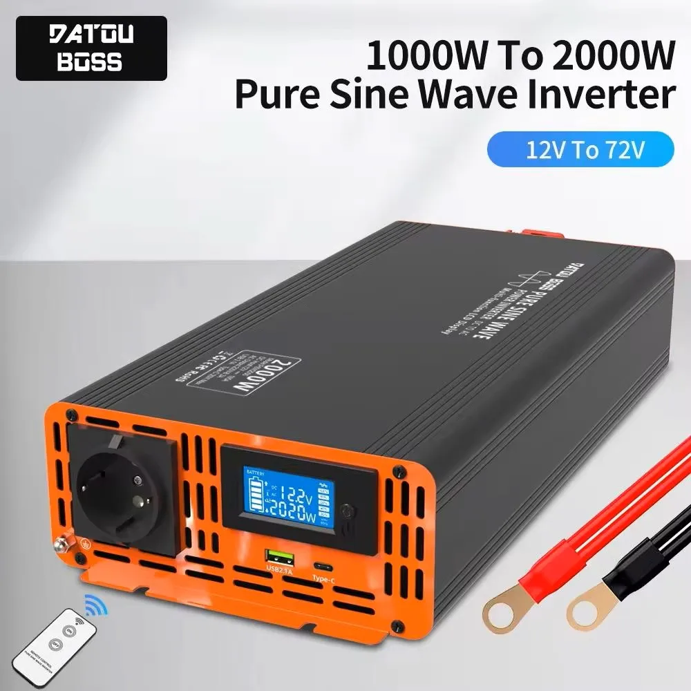 DATOUBOSS PSW-Series Pure Sine Wave Inverter 4000W DC12V~72V To AC220V~240V Power Inverter Continuous Power 2000W Solar Inverter
DATOUBOSS PSW-Series Pure Sine Wave Inverter 4000W DC12V~72V To AC220V~240V Power Inverter Continuous Power 2000W Solar Inverter
