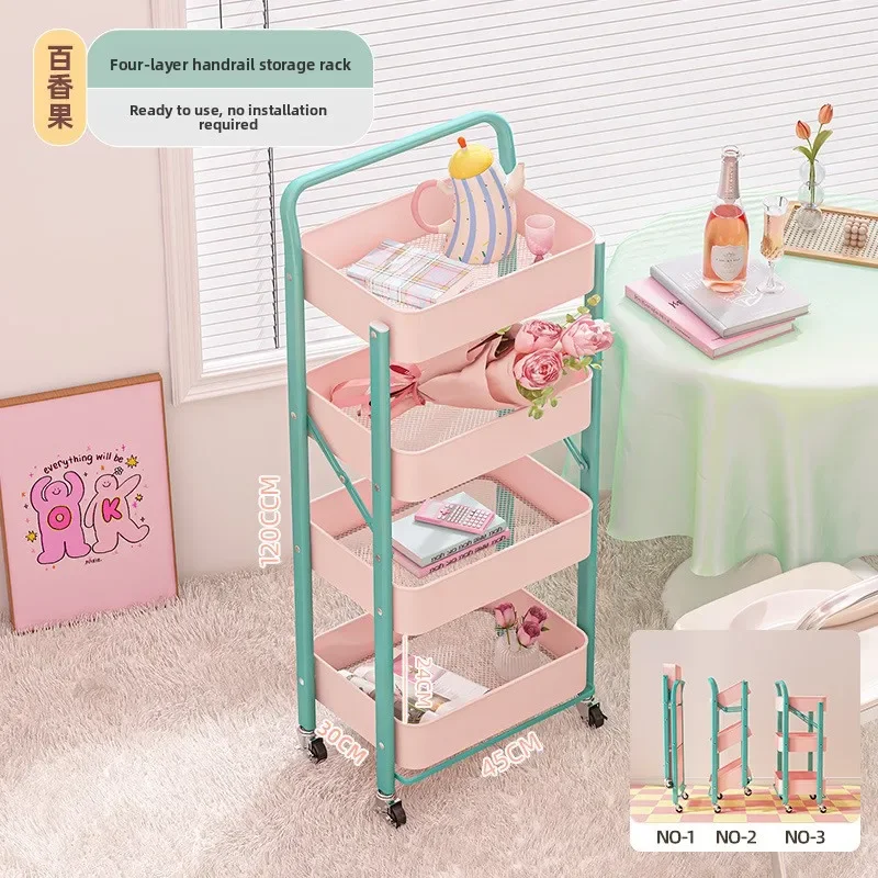 Factory Foldable Trolley Household Snack Shelf Floor Bookshelf Mobile Storage Rack
Factory Foldable Trolley Household Snack Shelf Floor Bookshelf Mobile Storage Rack